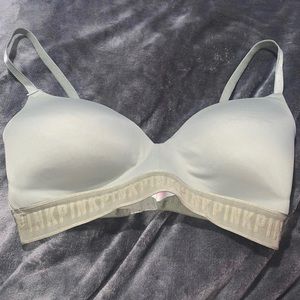 VS PINK WEAR EVERYWHERE WIRELESS 34D GREEN BRA